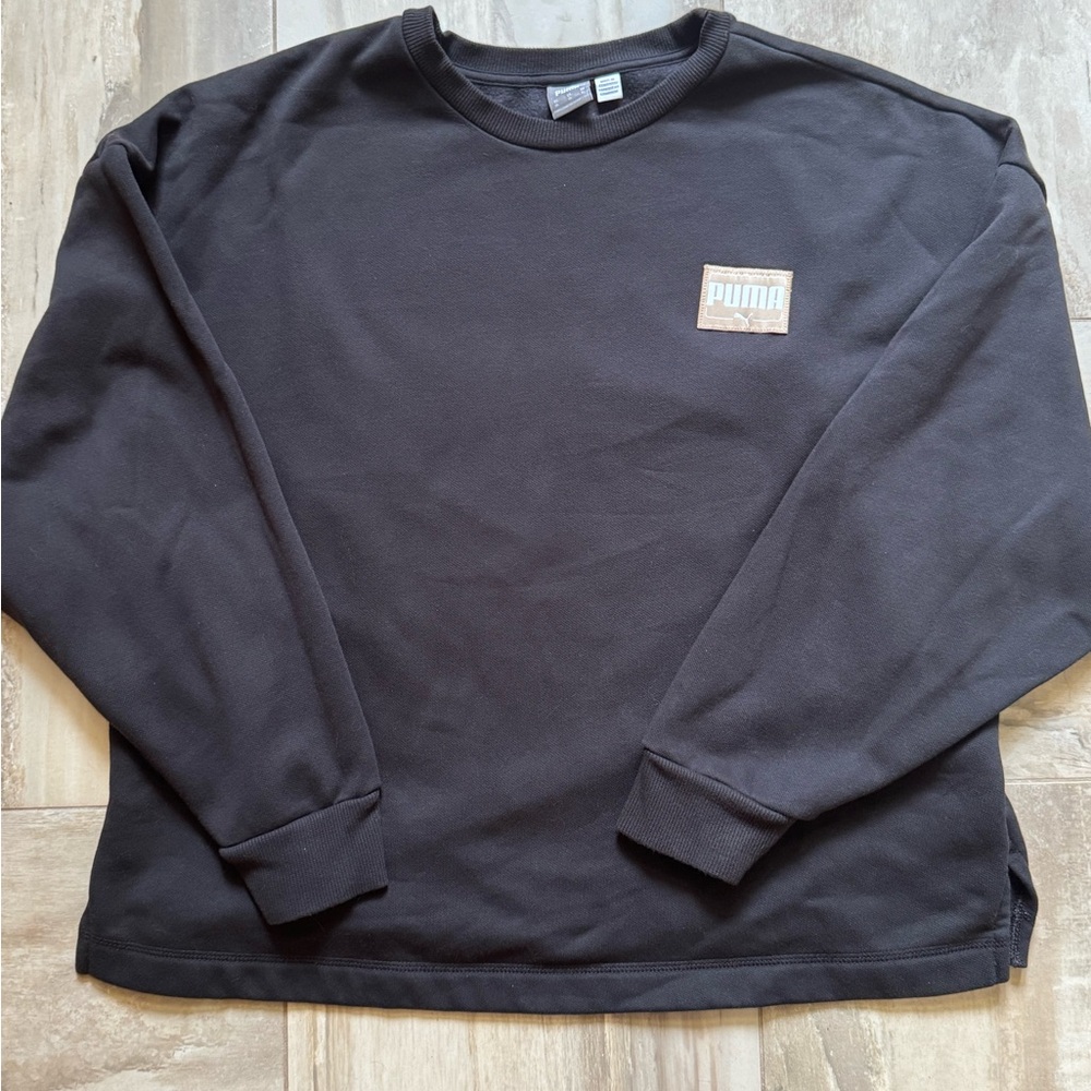 Puma Black Cropped Crewneck